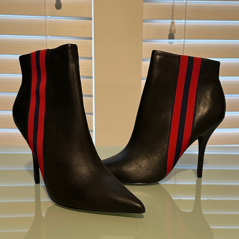 Black and Red Ankle Boots